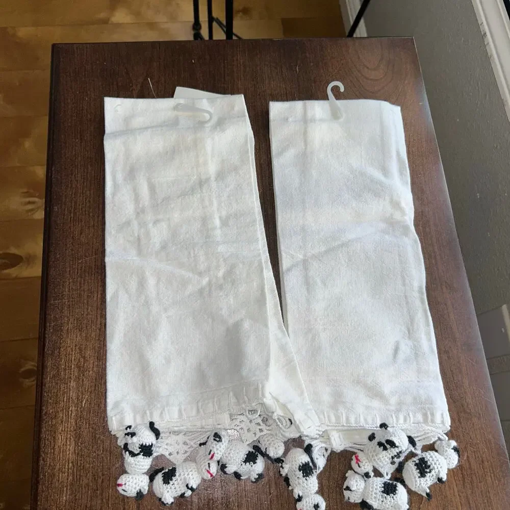 New Kraftefield Kitchen Floursack hand Towels featuring hand-crocheted cows
